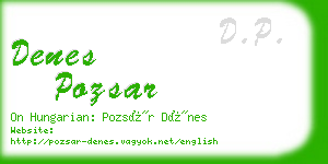 denes pozsar business card